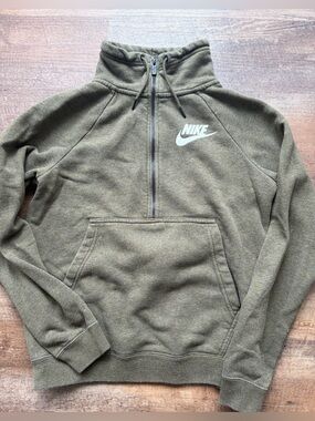 Nike Women’s Olive Green Half-Zip Fleece Pullover